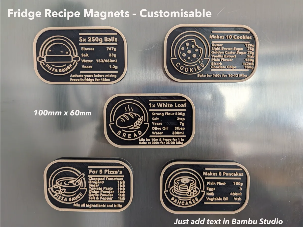 Imanes de recetas para la heladera