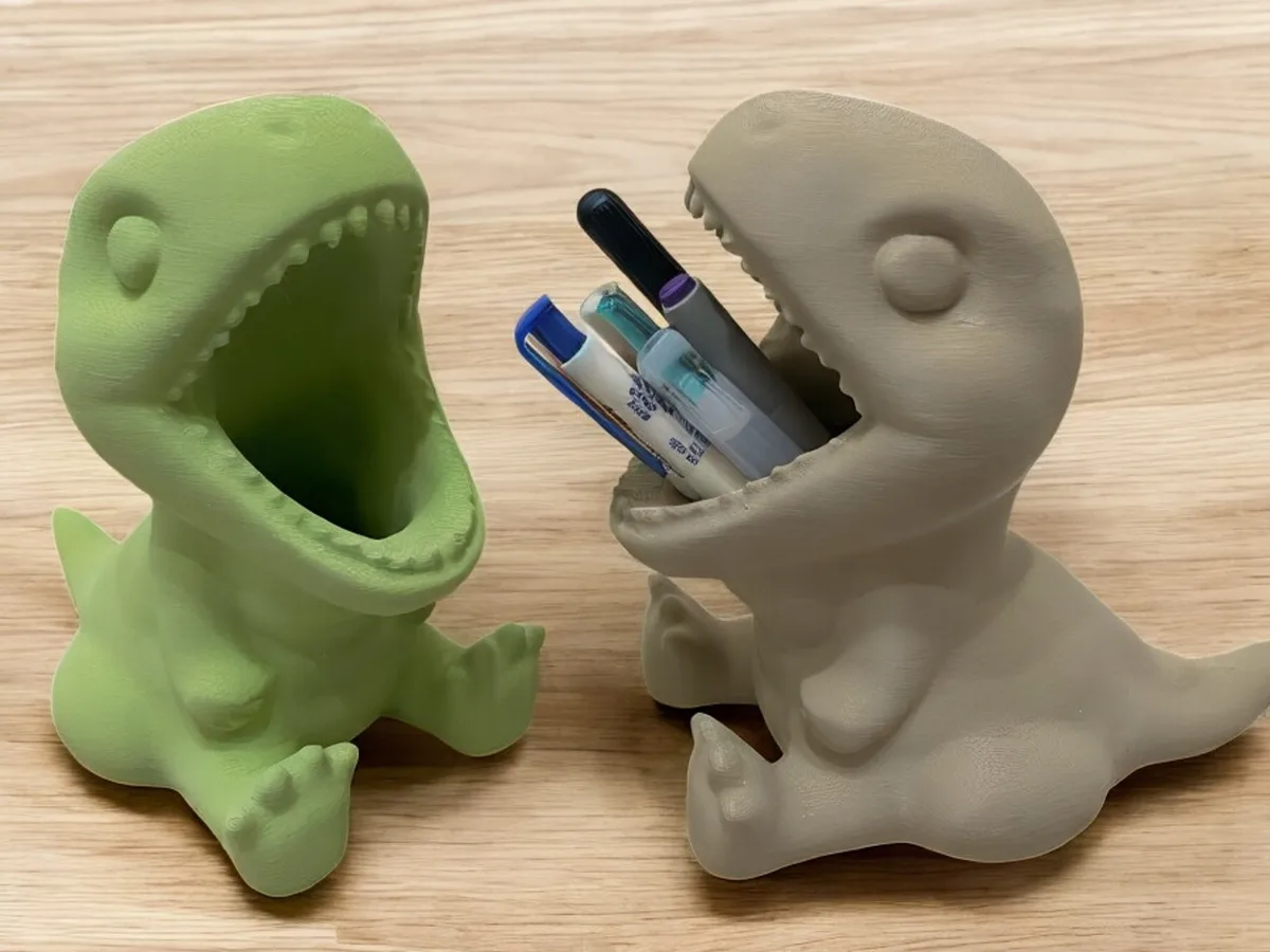 Portalápices con forma de dinosaurio