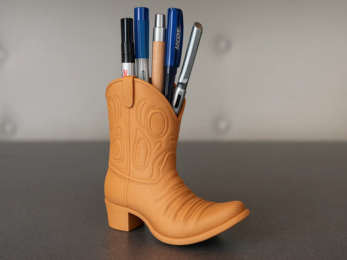 Organizador de escritorio con forma de bota