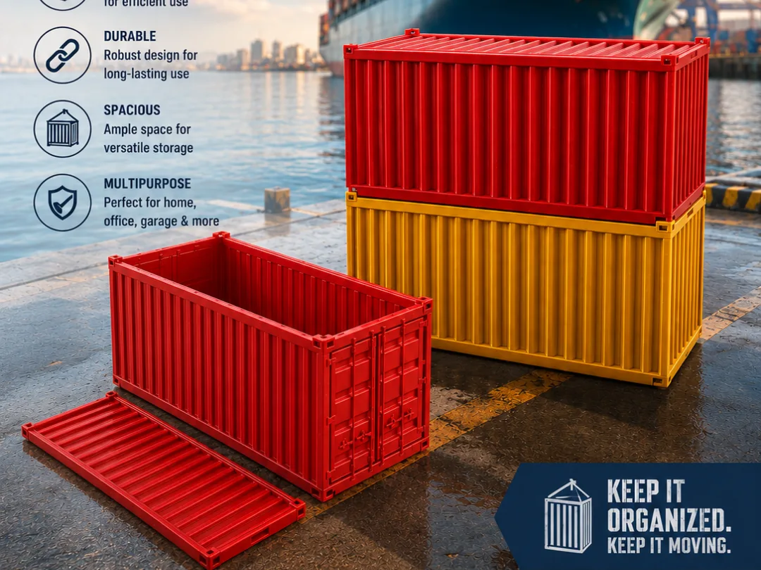 Caja con forma de contenedor de barco