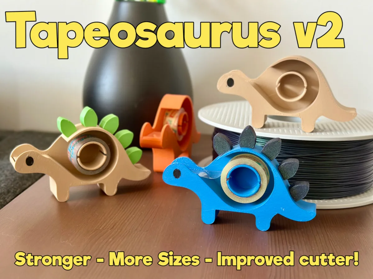 Dispensador de cinta con forma de dinosaurio