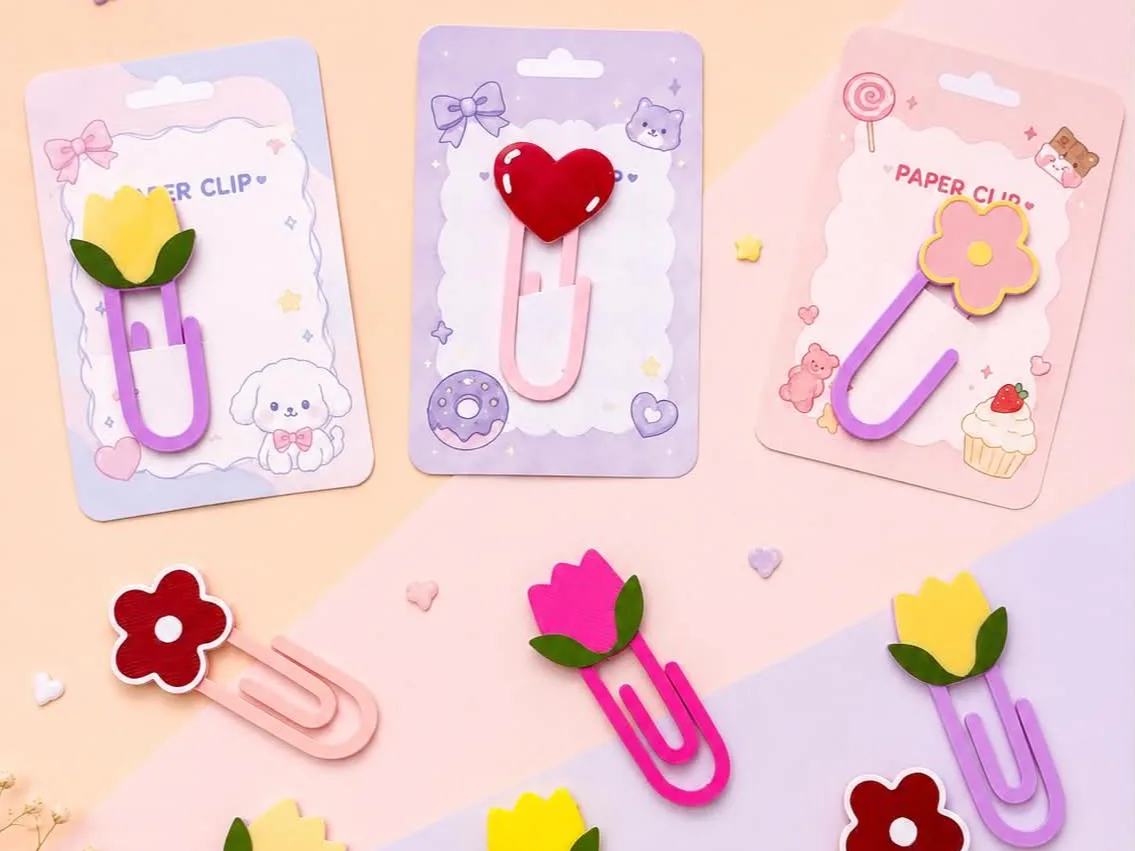 Clips de papel con forma de flor