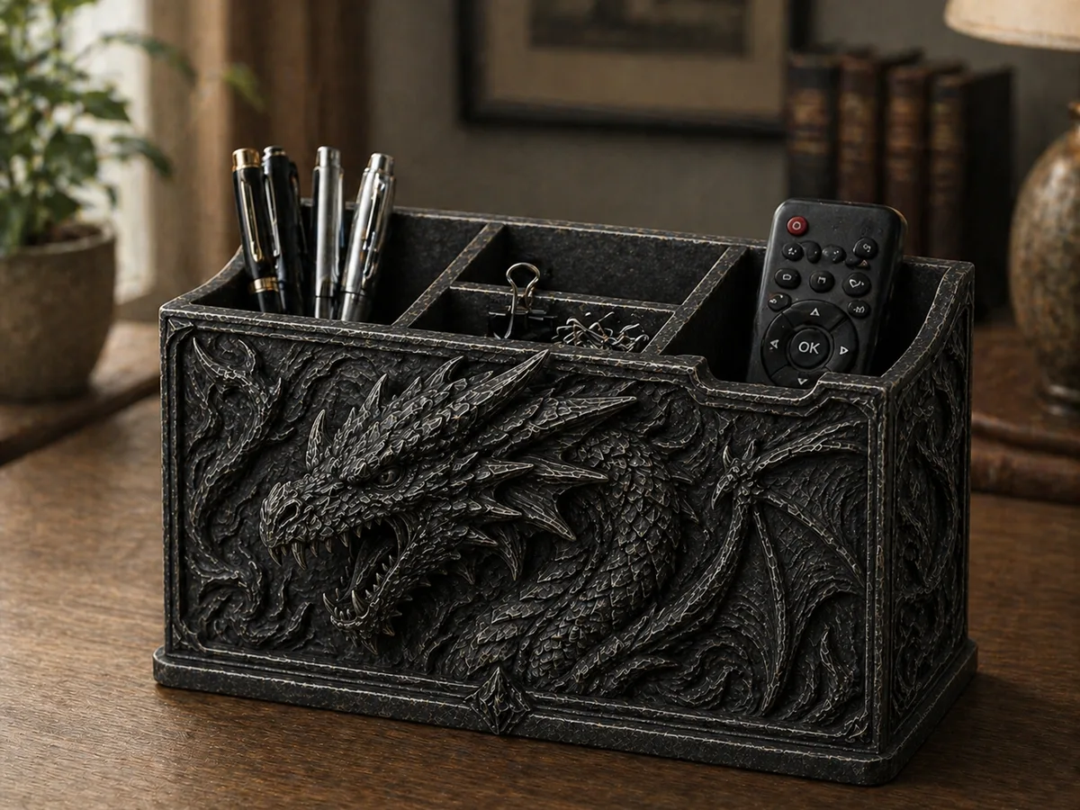 Organizador de escritorio con dragón