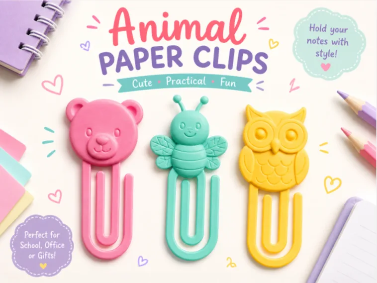 Clips de papel con forma de animalitos