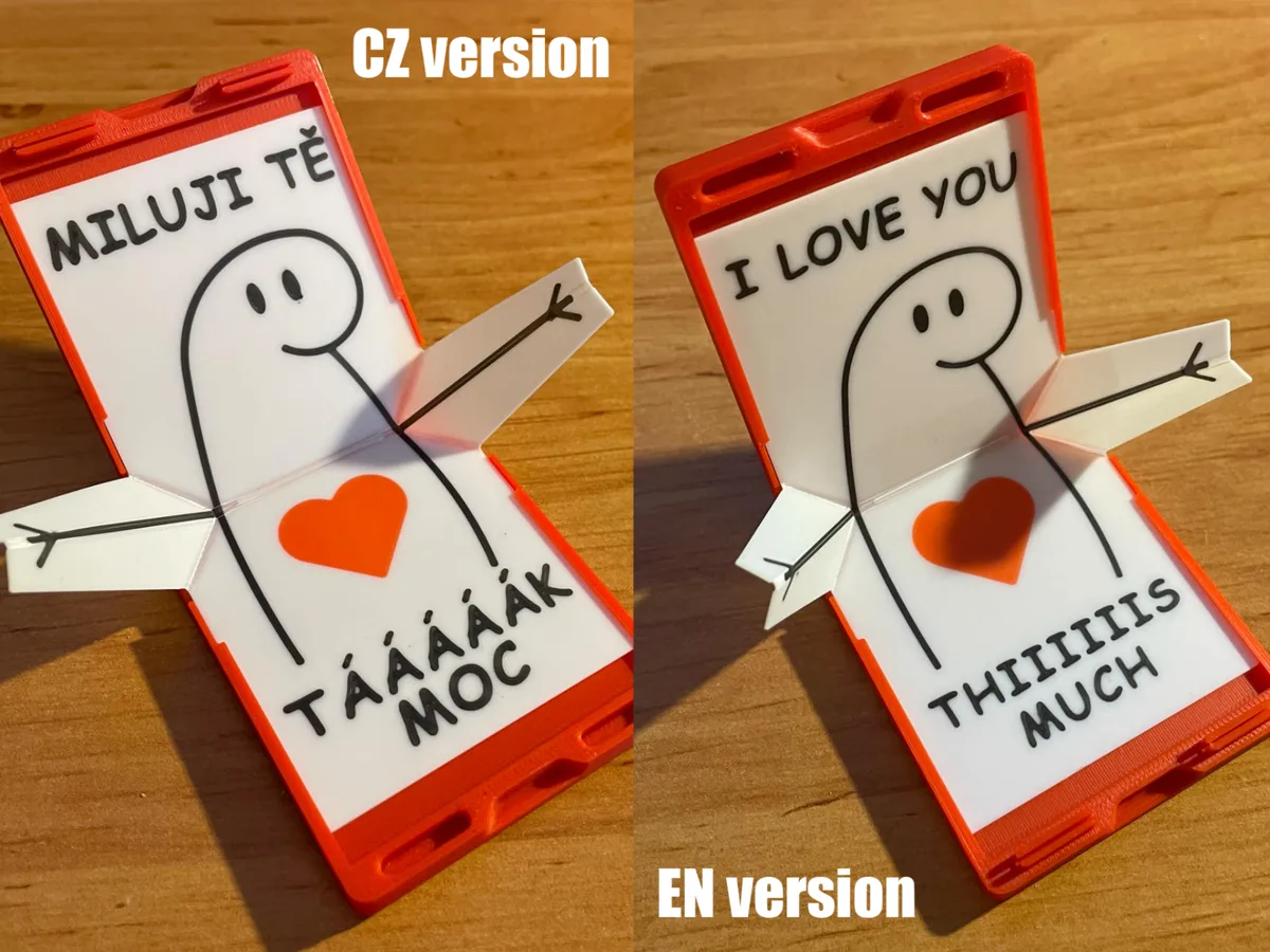 Caja de carta de amor con mecanismo