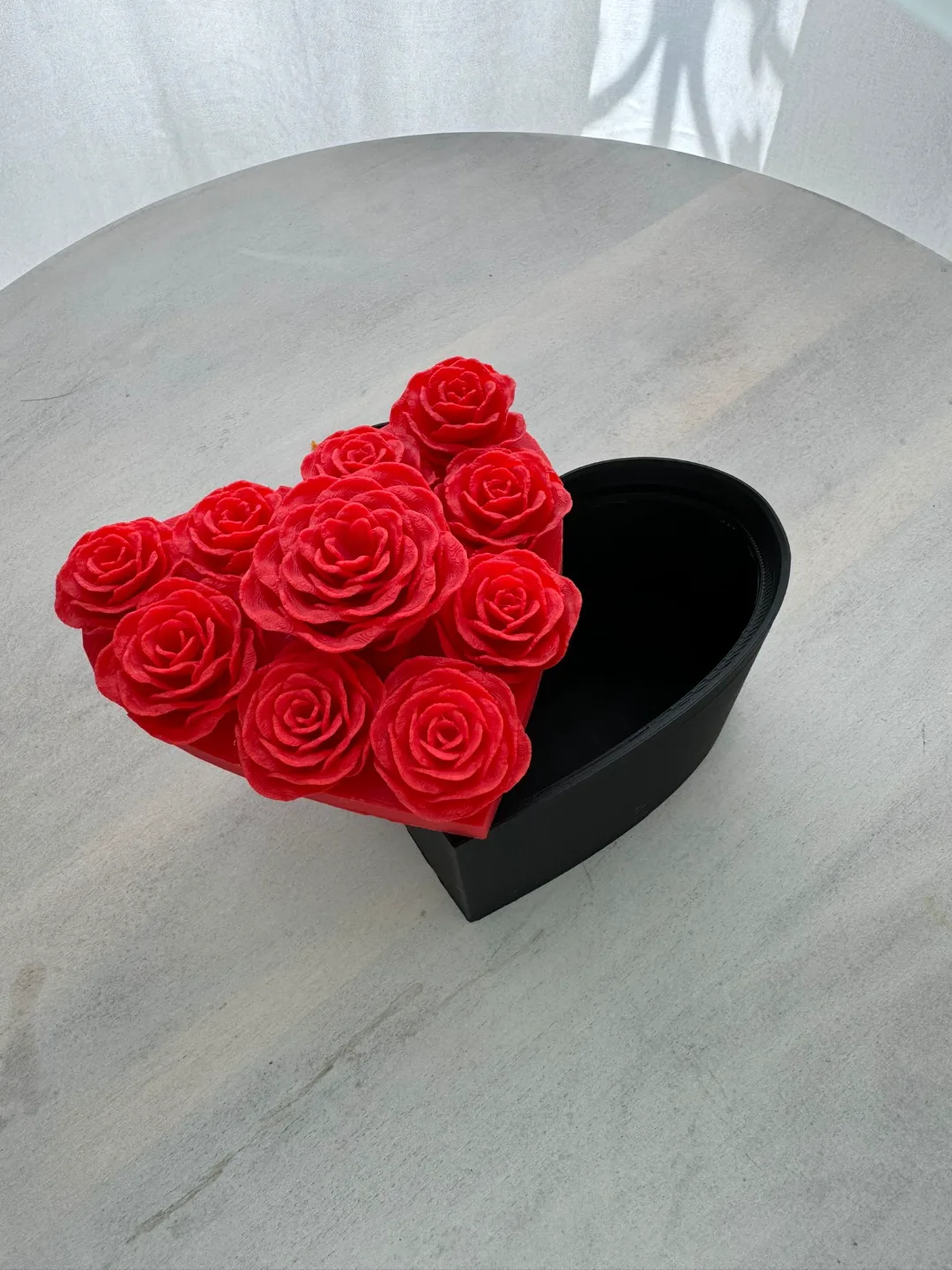 Caja corazón con rosas