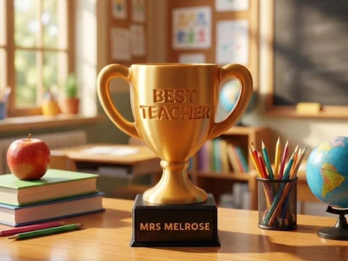 Trofeo para regalar a la maestra