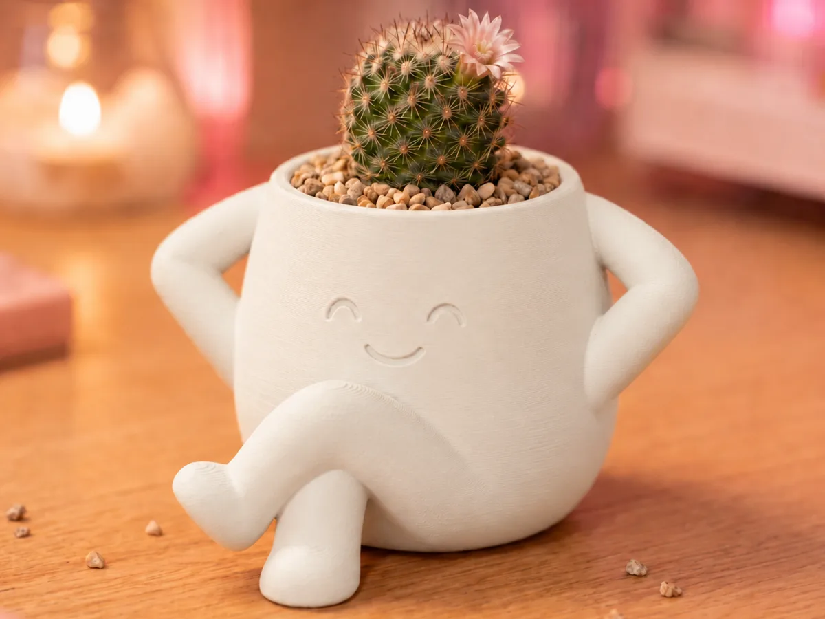 Macetita con forma de personaje tirado
