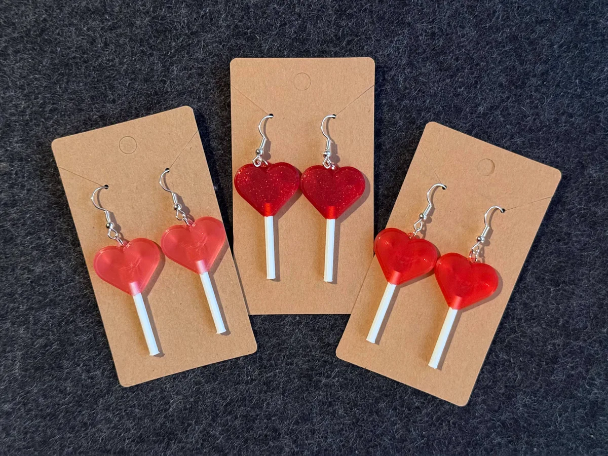 Aros de chupetín con forma de corazón