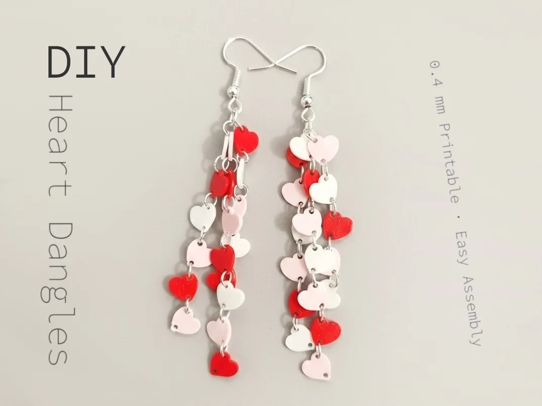 Aros colgantes de corazón para armar