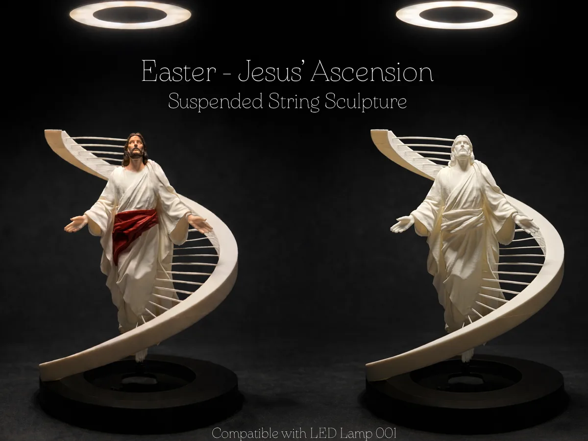 Cuadro de hilos con escena de pascua