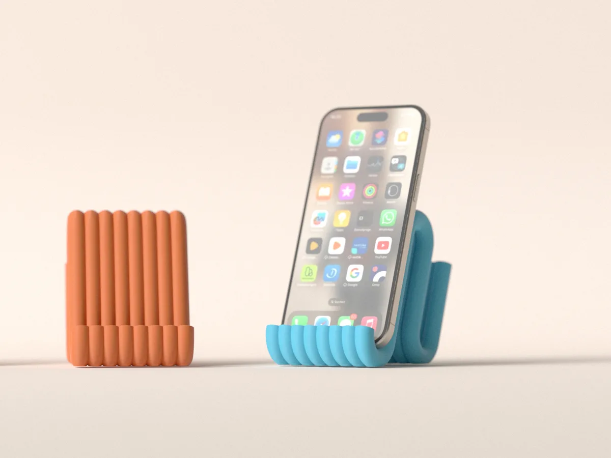 Soporte de celular de línea ondulada