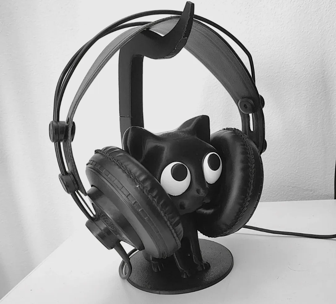 Soporte de auriculares con forma de gato