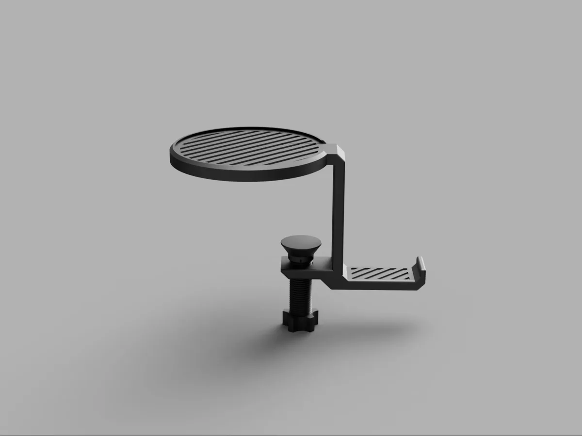 Colgador de auriculares con posavaso