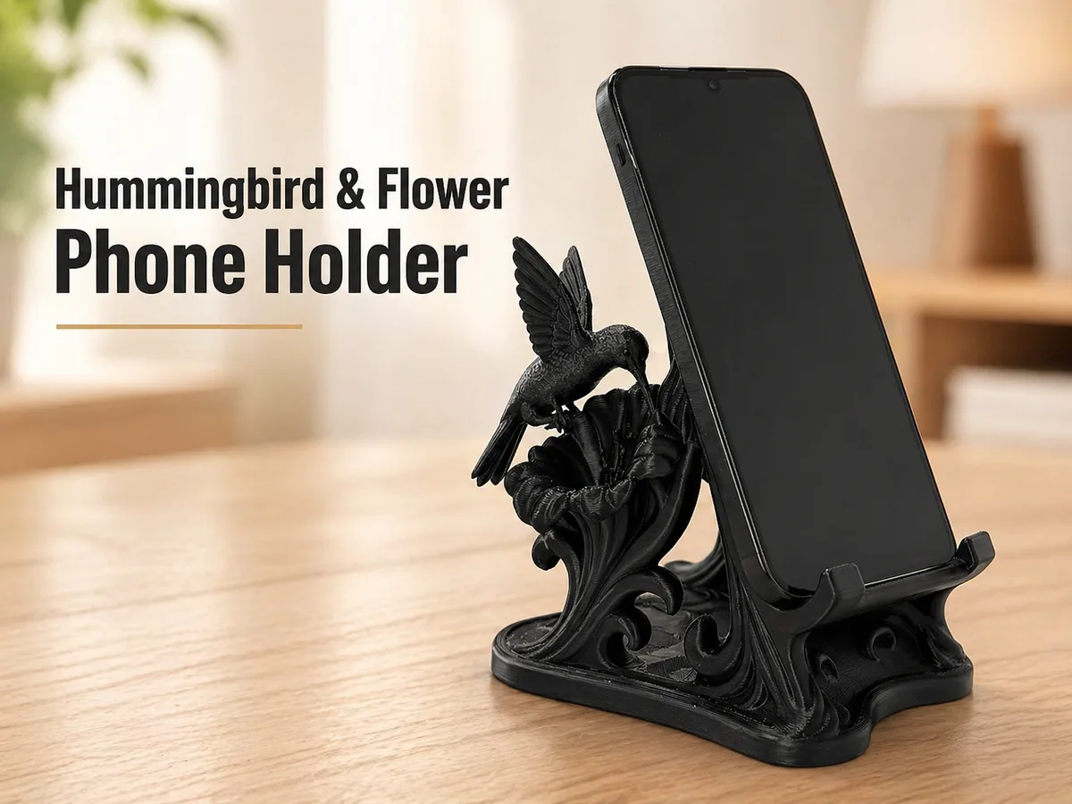 Soporte de celular con colibrí