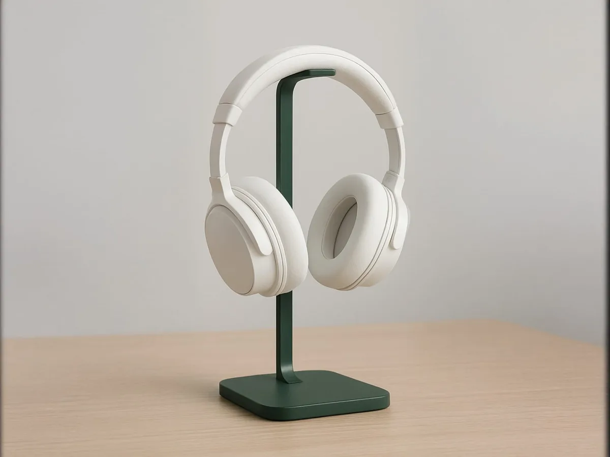 Soporte de auriculares de líneas curvas