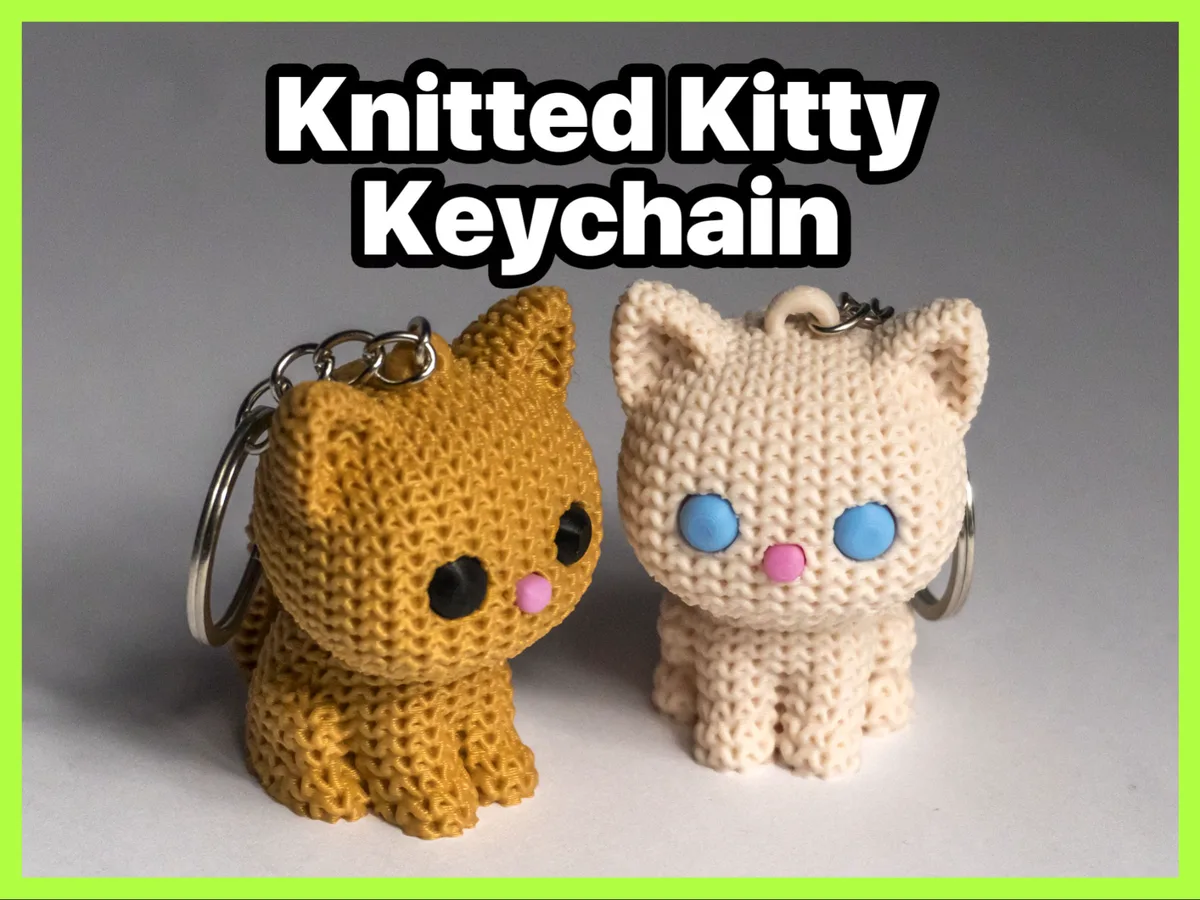 Llavero gatito con textura de tejido
