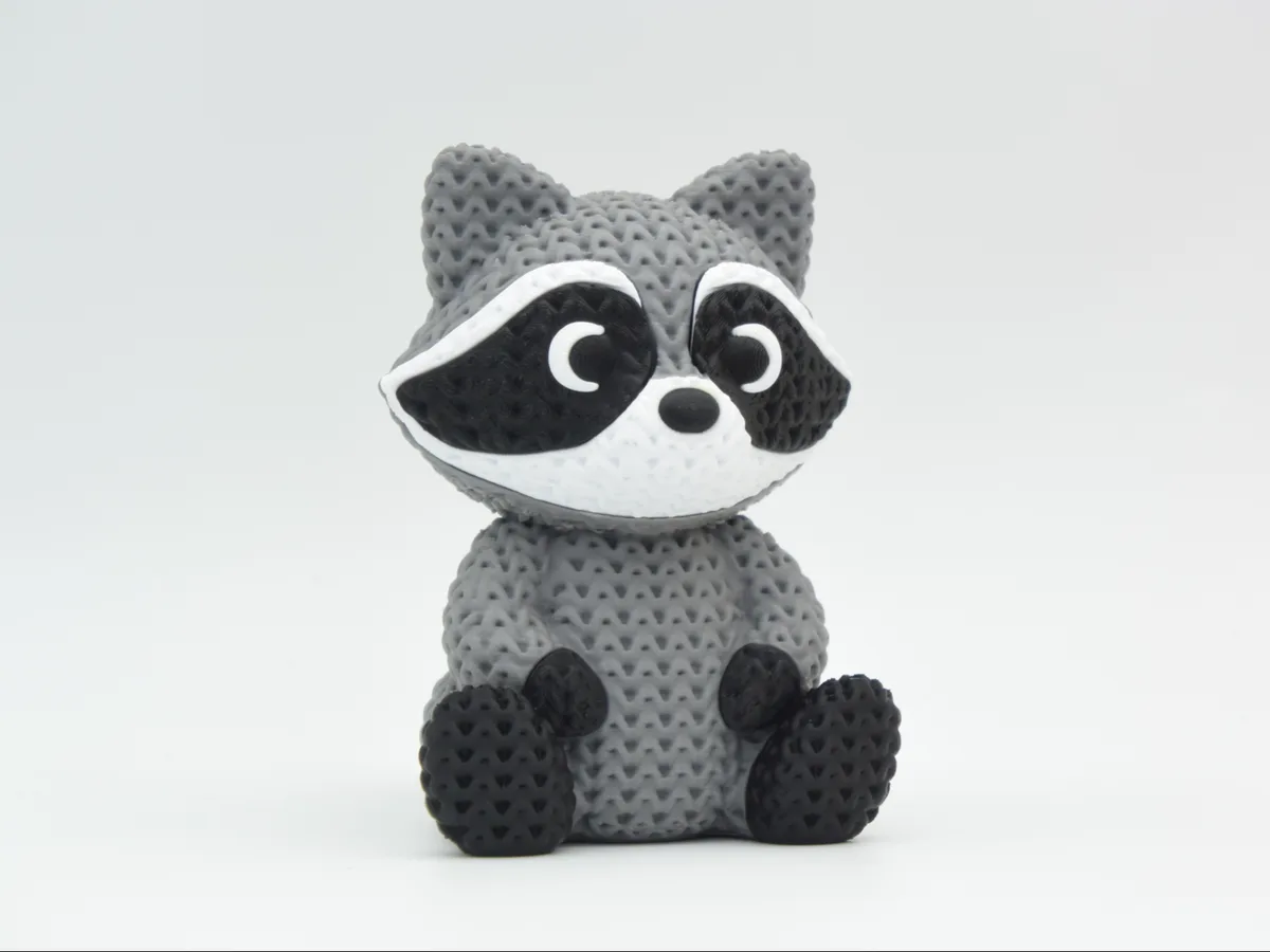 Mapache con textura de tejido
